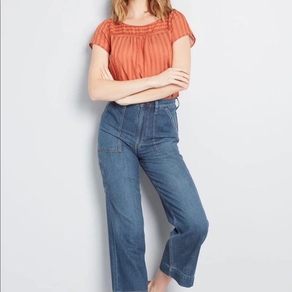 NWT Mod Cloth Boxy Linen Blend Blouse - Picture 3 of 16